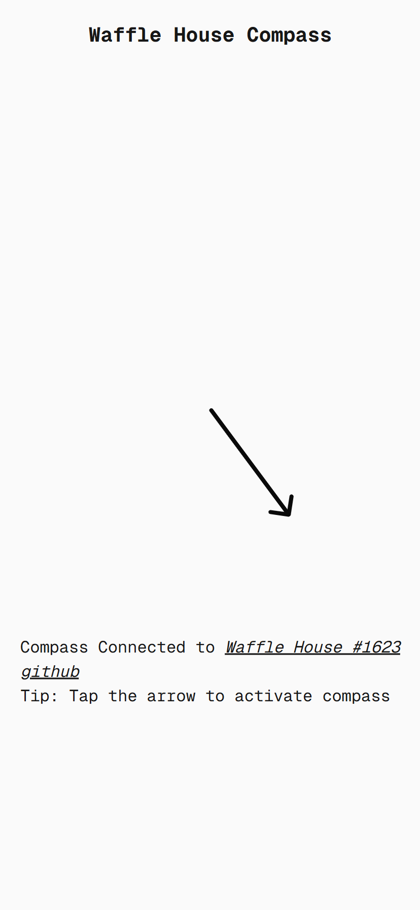 Waffle House Compass Screenshot